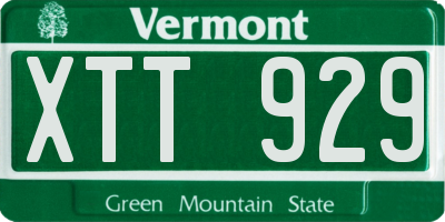 VT license plate XTT929
