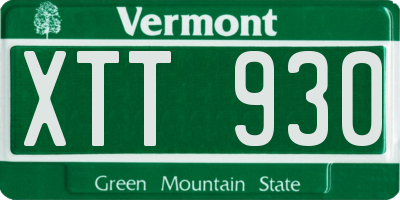 VT license plate XTT930