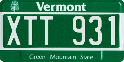 VT license plate XTT931