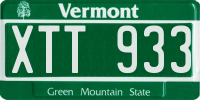 VT license plate XTT933
