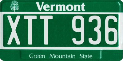 VT license plate XTT936