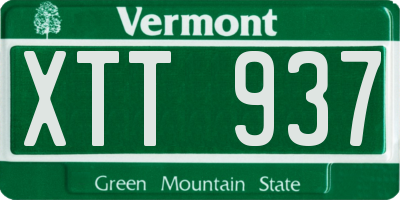 VT license plate XTT937