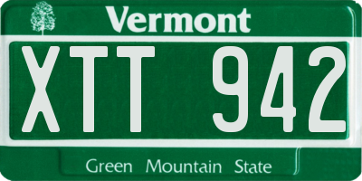 VT license plate XTT942