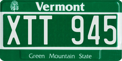 VT license plate XTT945