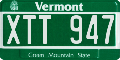 VT license plate XTT947