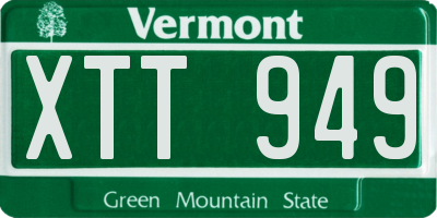 VT license plate XTT949