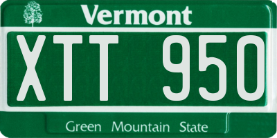 VT license plate XTT950