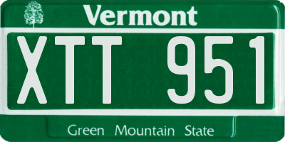 VT license plate XTT951