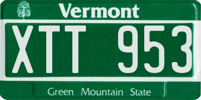 VT license plate XTT953