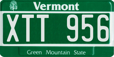 VT license plate XTT956