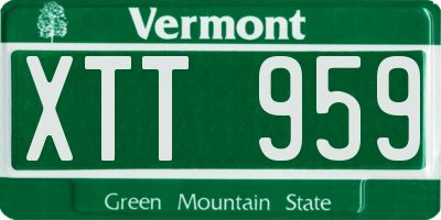 VT license plate XTT959
