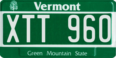 VT license plate XTT960