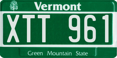 VT license plate XTT961