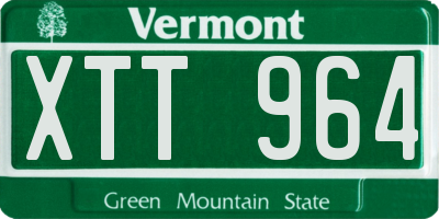 VT license plate XTT964