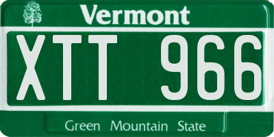 VT license plate XTT966