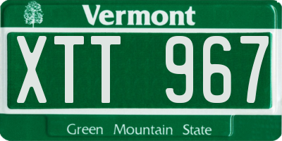 VT license plate XTT967