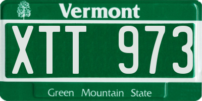 VT license plate XTT973