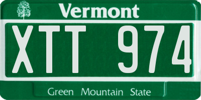 VT license plate XTT974