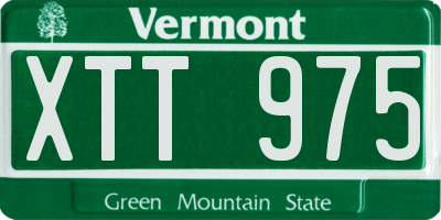 VT license plate XTT975