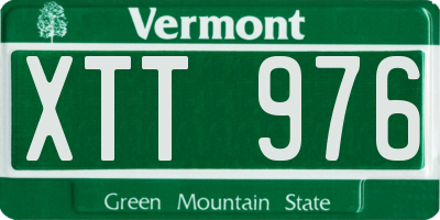 VT license plate XTT976
