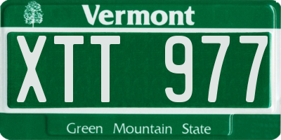 VT license plate XTT977