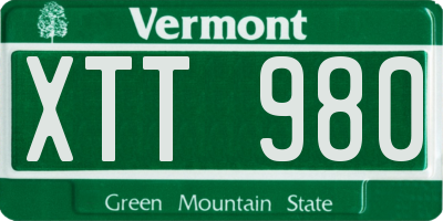 VT license plate XTT980