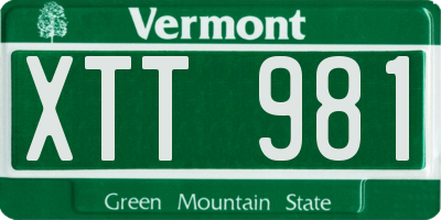 VT license plate XTT981