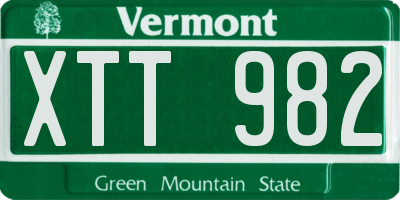 VT license plate XTT982