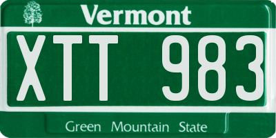 VT license plate XTT983