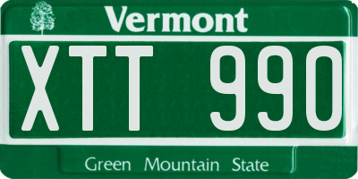 VT license plate XTT990