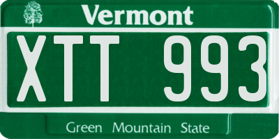 VT license plate XTT993