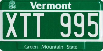 VT license plate XTT995