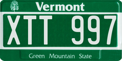 VT license plate XTT997