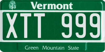 VT license plate XTT999