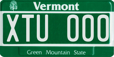 VT license plate XTU000