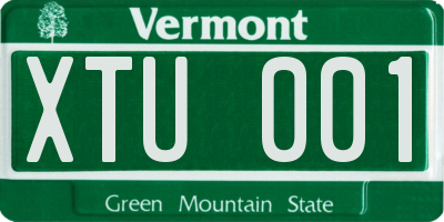 VT license plate XTU001