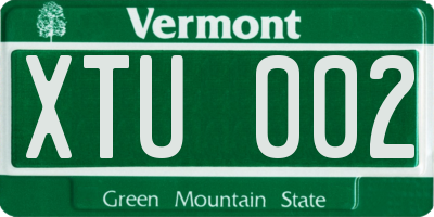 VT license plate XTU002