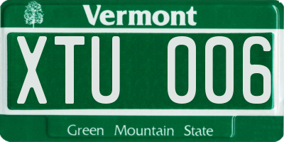 VT license plate XTU006