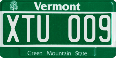 VT license plate XTU009