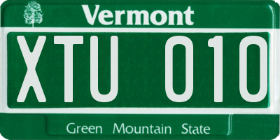 VT license plate XTU010