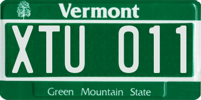 VT license plate XTU011