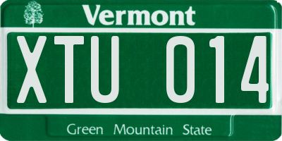 VT license plate XTU014