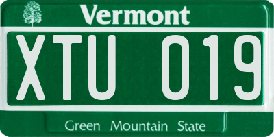 VT license plate XTU019
