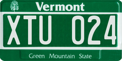 VT license plate XTU024