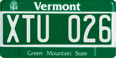 VT license plate XTU026