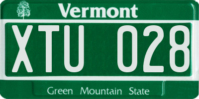 VT license plate XTU028