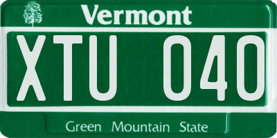 VT license plate XTU040