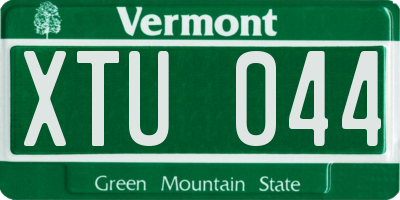 VT license plate XTU044