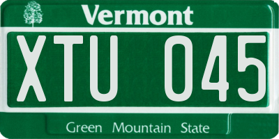 VT license plate XTU045
