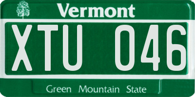 VT license plate XTU046